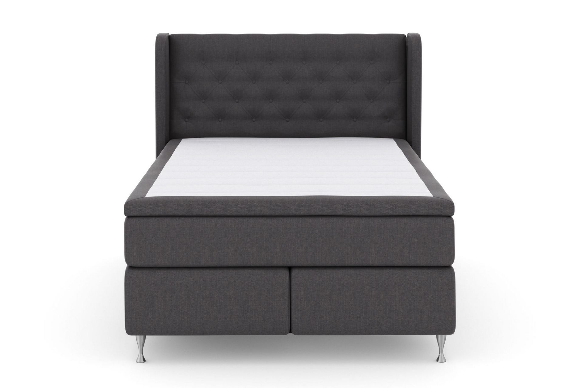 Select No 6 Komplett Sengepakke 140x200 Fast/Medium Watergel - Mørkegrå/Sølvben - Møbler - Senger - Komplett sengepakke