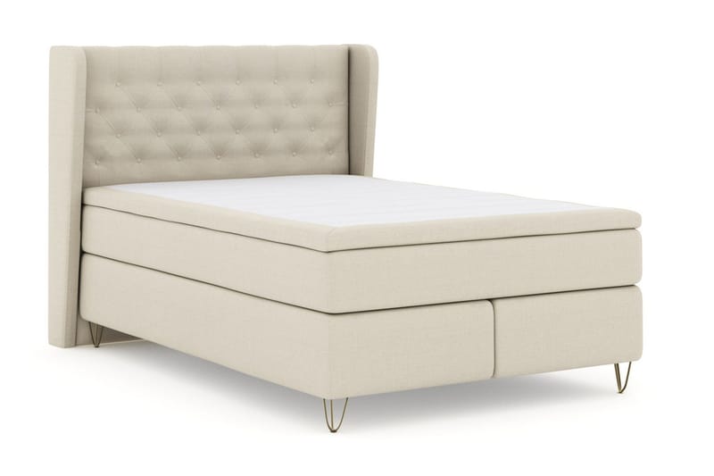 Select No 6 Komplett Sengepakke 140x200 F/M Lateks/Memory - Beige/V-formede Metallben - Møbler - Senger - Kontinentalsenger