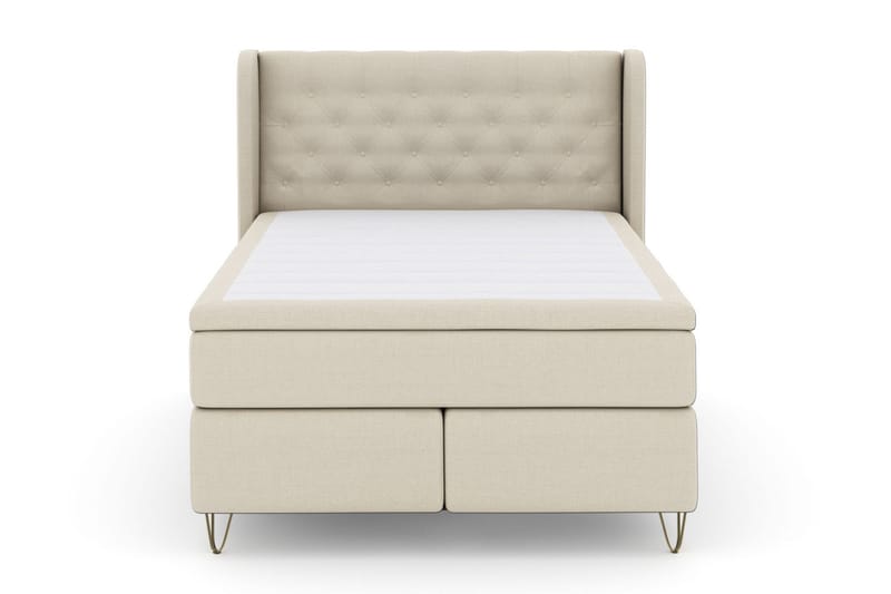 Select No 6 Komplett Sengepakke 140x200 F/M Lateks/Memory - Beige/V-formede Metallben - Møbler - Senger - Kontinentalsenger