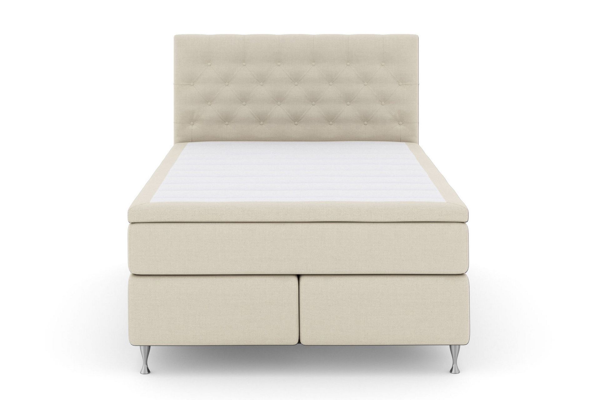 Select No 6 Komplett Sengepakke 140x200 F/M Memory/Pocket - Beige/Sølvben