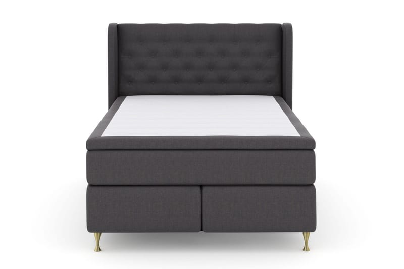 Select No 6 Komplett Sengepakke 140x200 F/M Memory/Pocket, Mørkegrå/Gullben