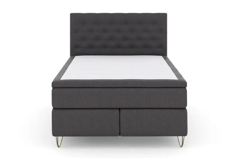 Select No 6 Komplett Sengepakke 140x200 F/M Memory/Pocket, Mørkegrå/V-formede Metallben