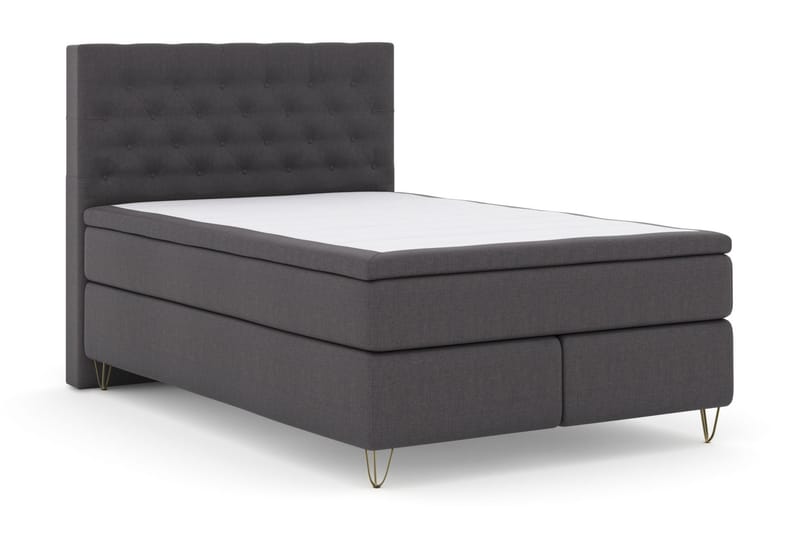 Select No 6 Komplett Sengepakke 140x200 F/M Memory/Pocket - Mørkegrå/V-formede Metallben - Møbler - Senger - Kontinentalsenger