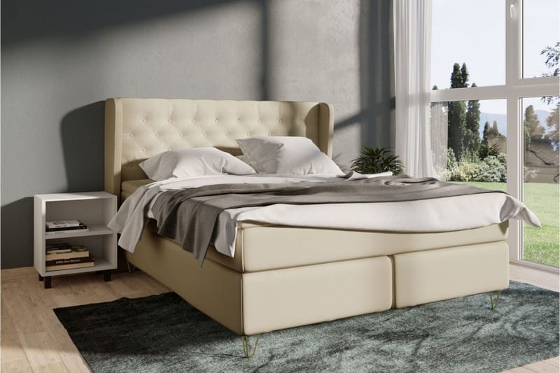 Select No 6 Komplett Sengepakke 140x200 Medium Lateks/Memory - Beige/Sølvben - Komplett sengepakke - Kontinentalsenger - Dobbeltsenger