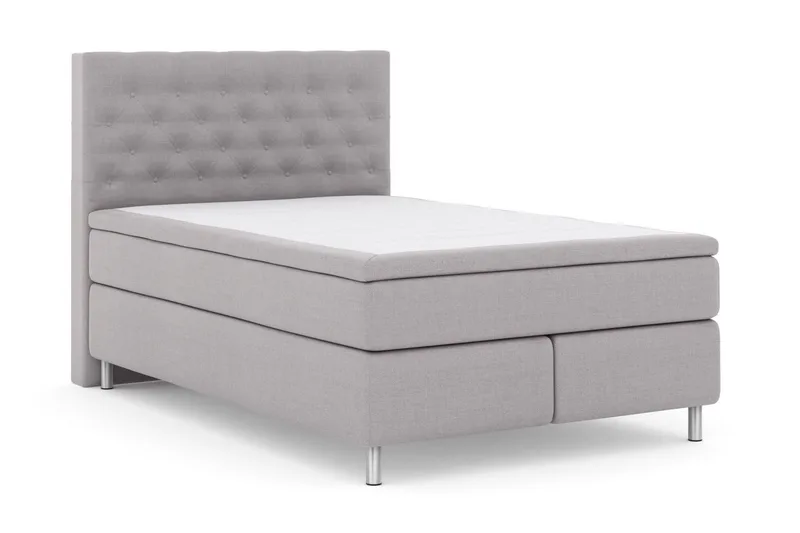Select No 6 Komplett Sengepakke 140x200 Medium Memory/Pocket - Lysegrå/Metallben - Møbler - Senger - Kontinentalsenger