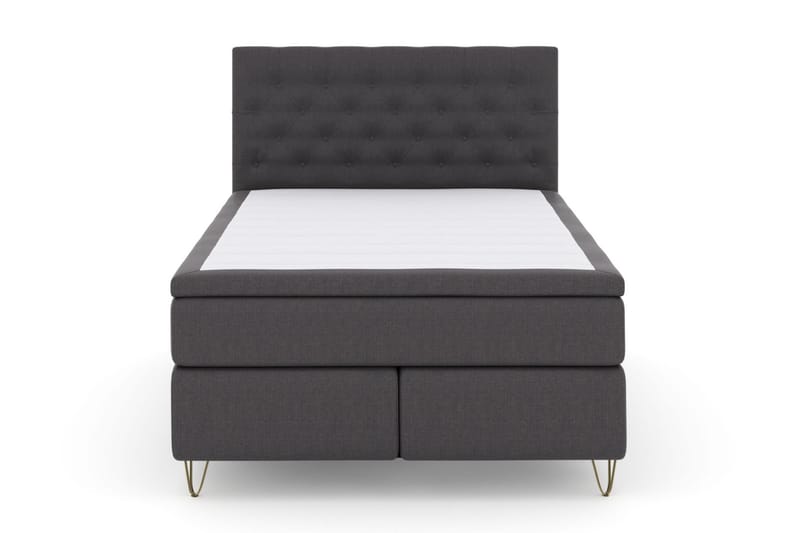 Select No 6 Komplett Sengepakke 140x200 Medium Memory/Pocket - Mørkegrå/V-formede Metallben - Møbler - Senger - Komplett sengepakke