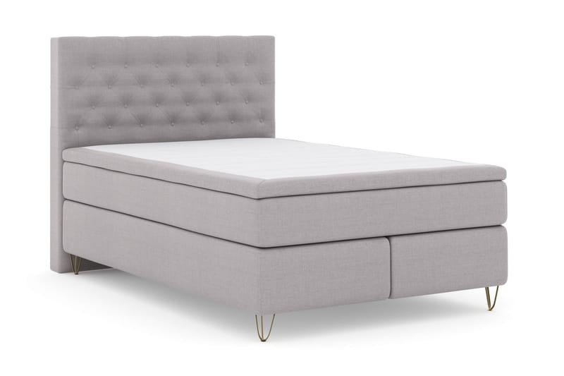 Select No 6 Komplett Sengepakke 140x200 Medium Watergel - Lysegrå/V-formede Metallben - Møbler - Senger - Komplett sengepakke