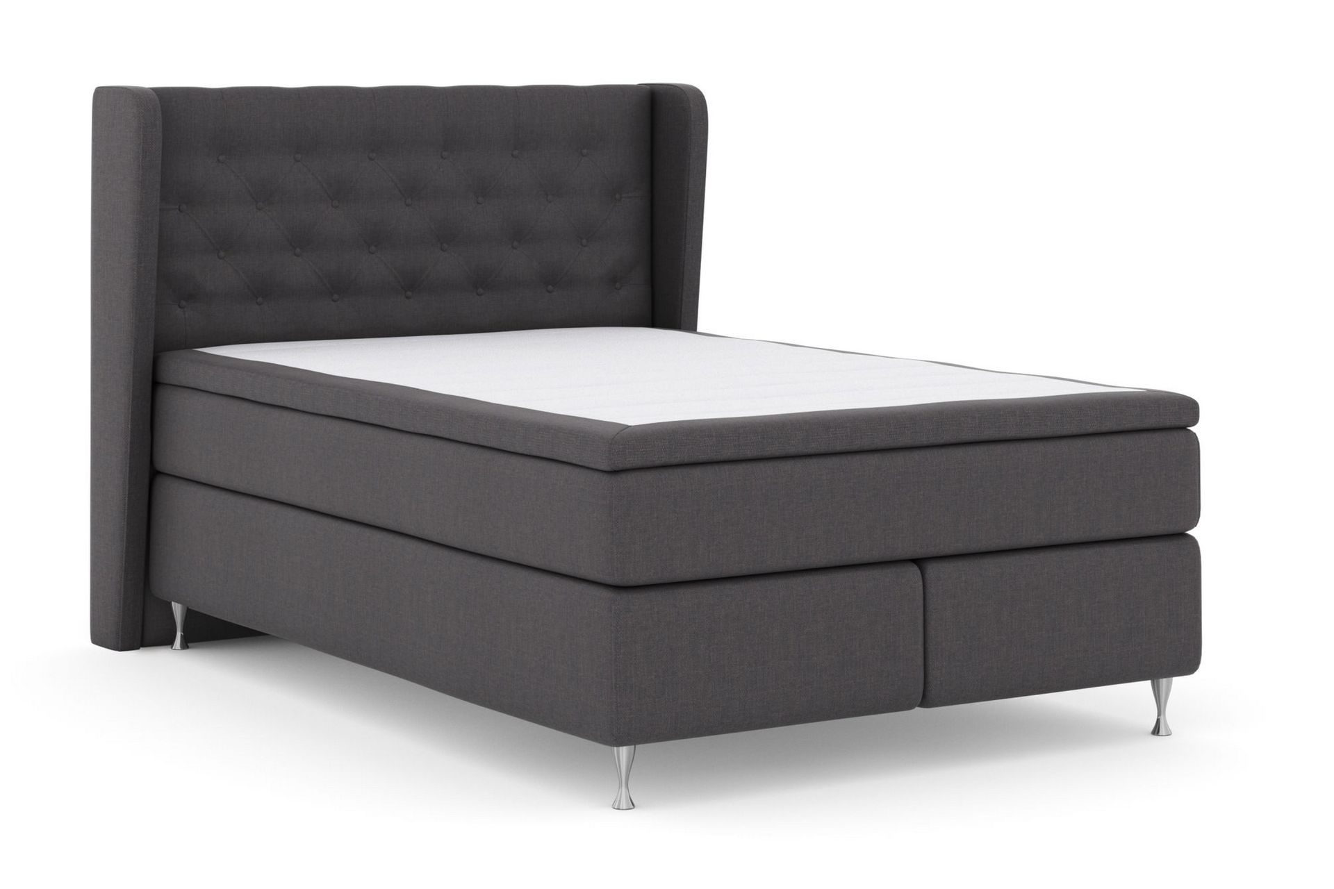 Select No 6 Komplett Sengepakke 140x200 Medium Watergel - Mørkegrå/Sølvben - Møbler - Senger - Komplett sengepakke