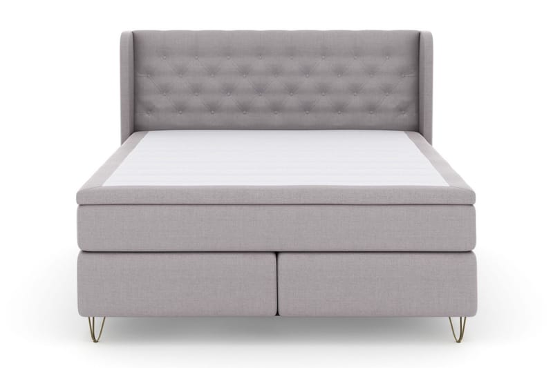 Select No 6 Komplett Sengepakke 160x200 Fast Watergel - Lysegrå/V-formede Metallben - Møbler - Senger - Kontinentalsenger