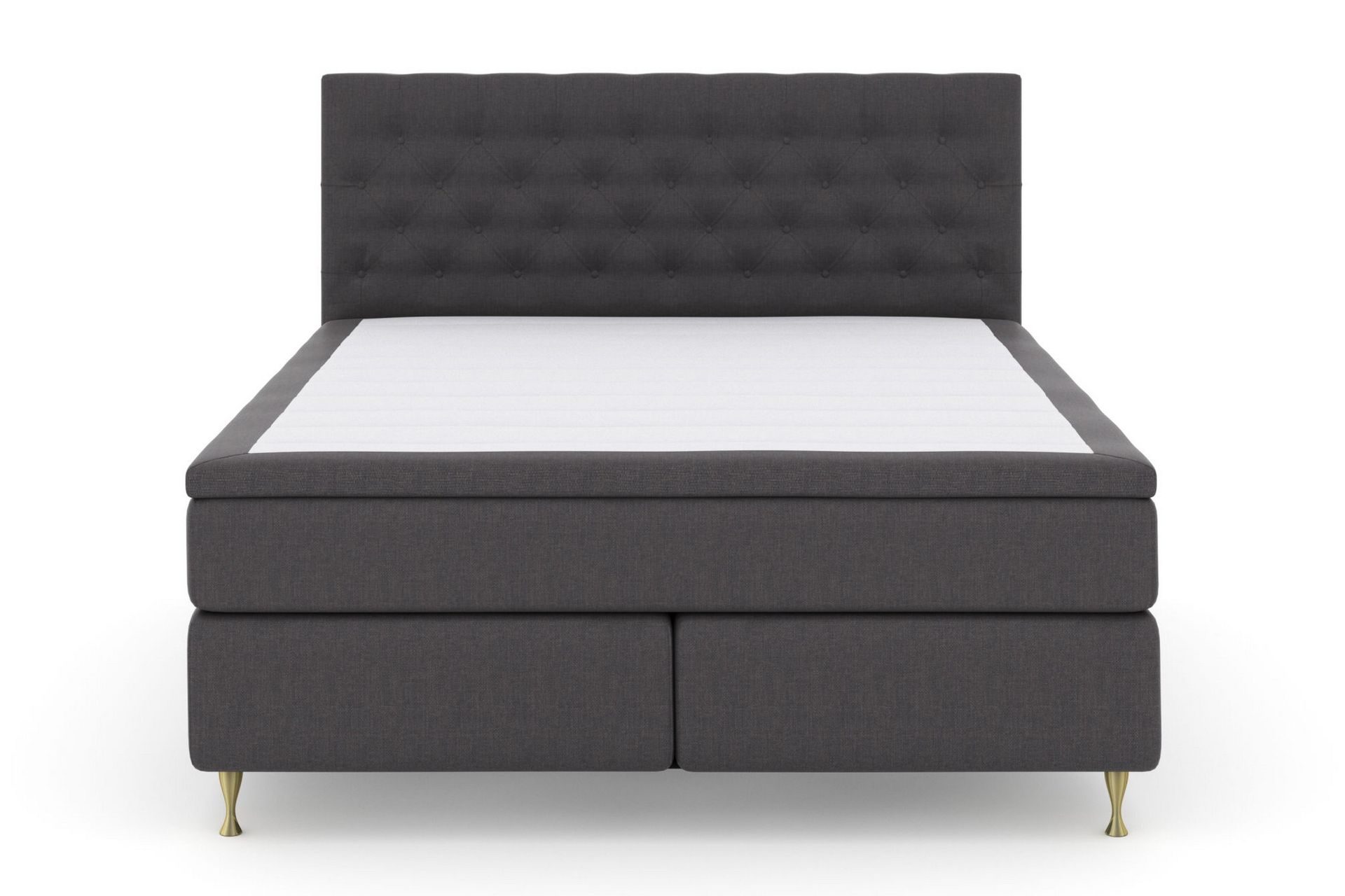 Select No 6 Komplett Sengepakke 160x200 Fast Watergel - Mørkegrå/Gullben - Møbler - Senger - Komplett sengepakke