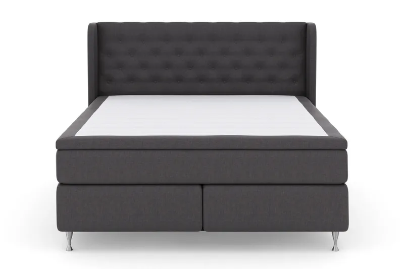 Select No 6 Komplett Sengepakke 160x200 Fast/Medium Watergel - Mørkegrå/Sølvben - Møbler - Senger - Kontinentalsenger