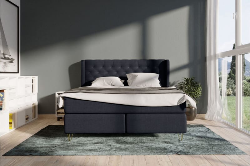 Select No 6 Komplett Sengepakke 160x200 F/M Memory/Pocket - Blå/Sølvben - Møbler - Senger - Komplett sengepakke