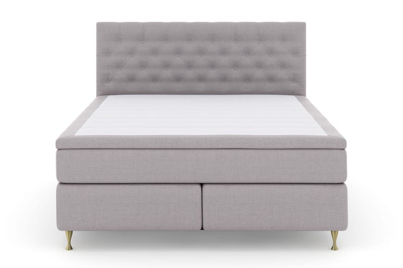 Select No 6 Komplett Sengepakke 160x200 Medium Memory/Pocket, Lysegrå/Gullben