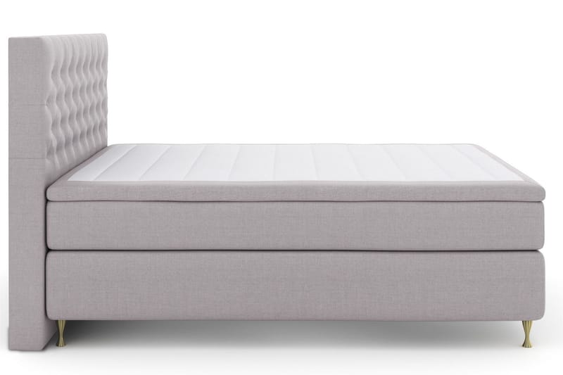 Select No 6 Komplett Sengepakke 160x200 Medium Memory/Pocket - Lysegrå/Gullben - Møbler - Senger - Kontinentalsenger