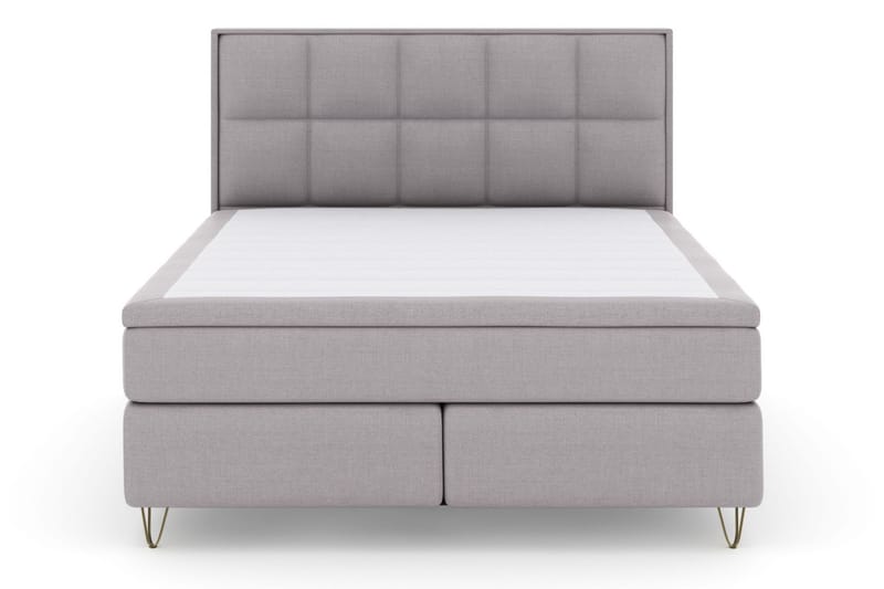 Select No 6 Komplett Sengepakke 160x200 Medium Memory/Pocket - Lysegrå/V-formede Metallben - Møbler - Senger - Kontinentalsenger