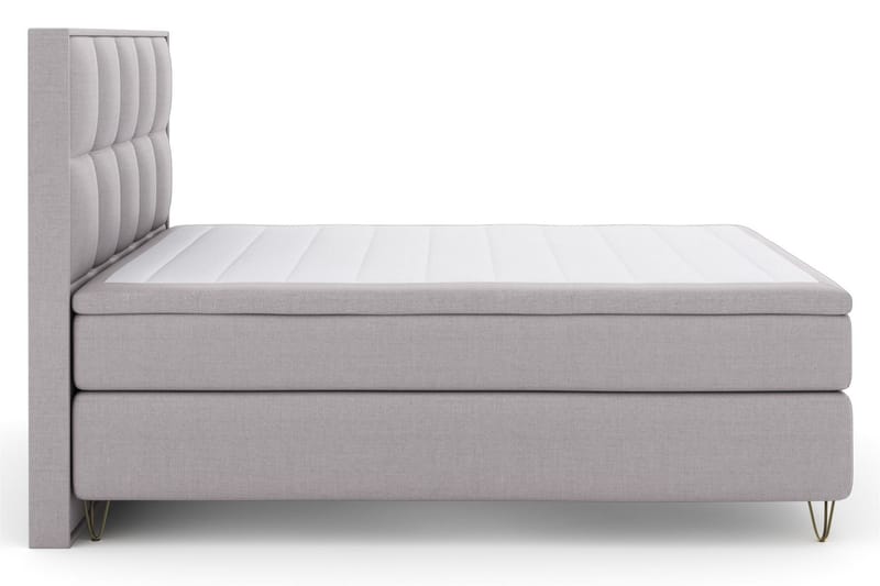 Select No 6 Komplett Sengepakke 160x200 Medium Memory/Pocket - Lysegrå/V-formede Metallben - Møbler - Senger - Kontinentalsenger
