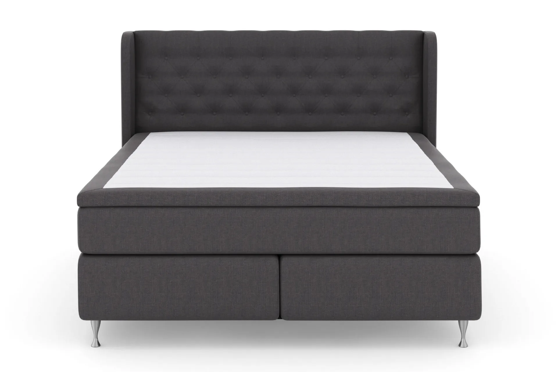 Select No 6 Komplett Sengepakke 180x200 Fast Memory/Pocket - Mørkegrå/Sølvben