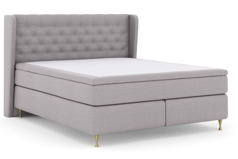 Select No 6 Komplett Sengepakke 180x200 Fast/Medium Watergel - Lysegrå/Gullben - Møbler - Senger - Kontinentalsenger