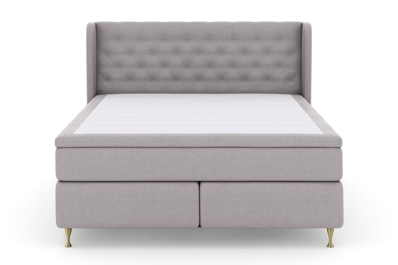Select No 6 Komplett Sengepakke 180x200 Fast/Medium Watergel, Lysegrå/Gullben