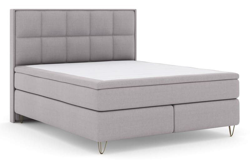 Select No 6 Komplett Sengepakke 180x200 Fast/Medium Watergel - Lysegrå/V-formede Metallben - Møbler - Senger - Komplett sengepakke