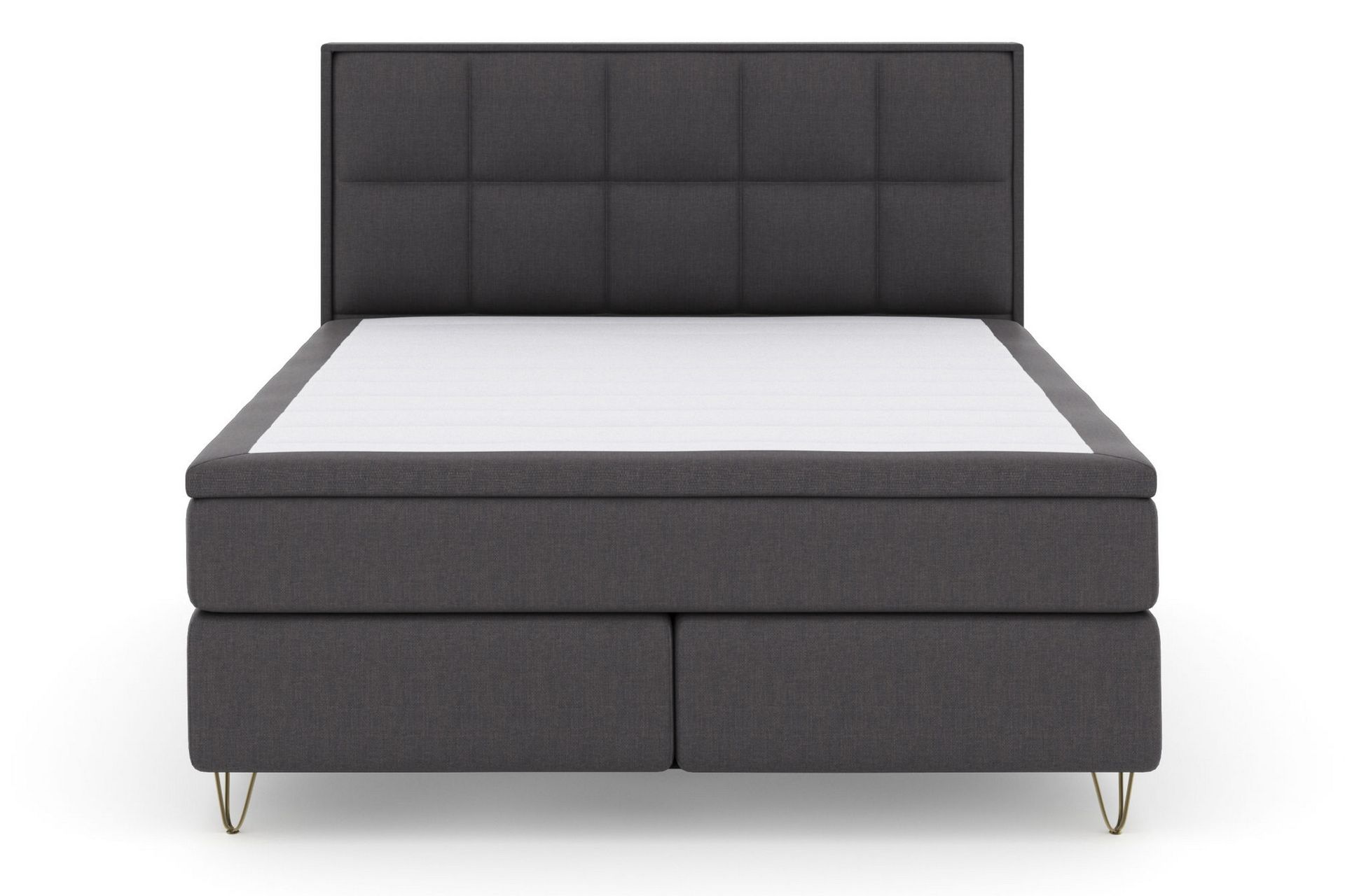 Select No 6 Komplett Sengepakke 180x200 Fast/Medium Watergel - Mørkegrå/V-formede Metallben - Møbler - Senger - Komplett sengepakke