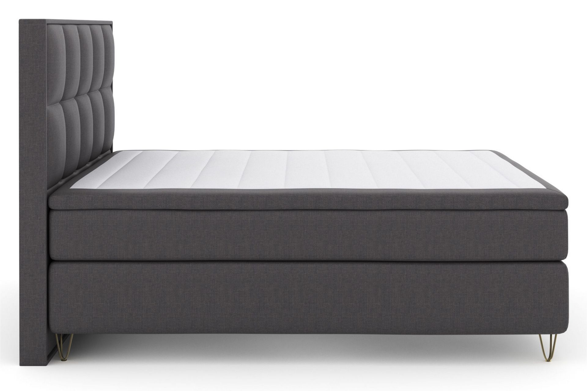 Select No 6 Komplett Sengepakke 180x200 Fast/Medium Watergel - Mørkegrå/V-formede Metallben - Møbler - Senger - Komplett sengepakke