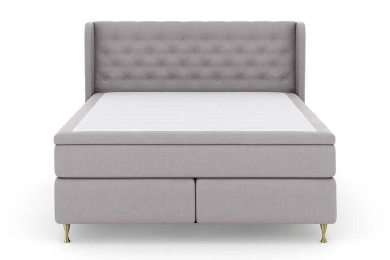 Select No 6 Komplett Sengepakke 180x200 F/M Memory/Pocket - Lysegrå/Gullben - Møbler - Senger - Kontinentalsenger