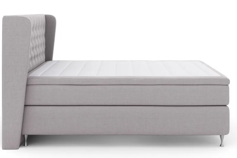 Select No 6 Komplett Sengepakke 180x200 F/M Memory/Pocket - Lysegrå/Sølvben - Møbler - Senger - Kontinentalsenger