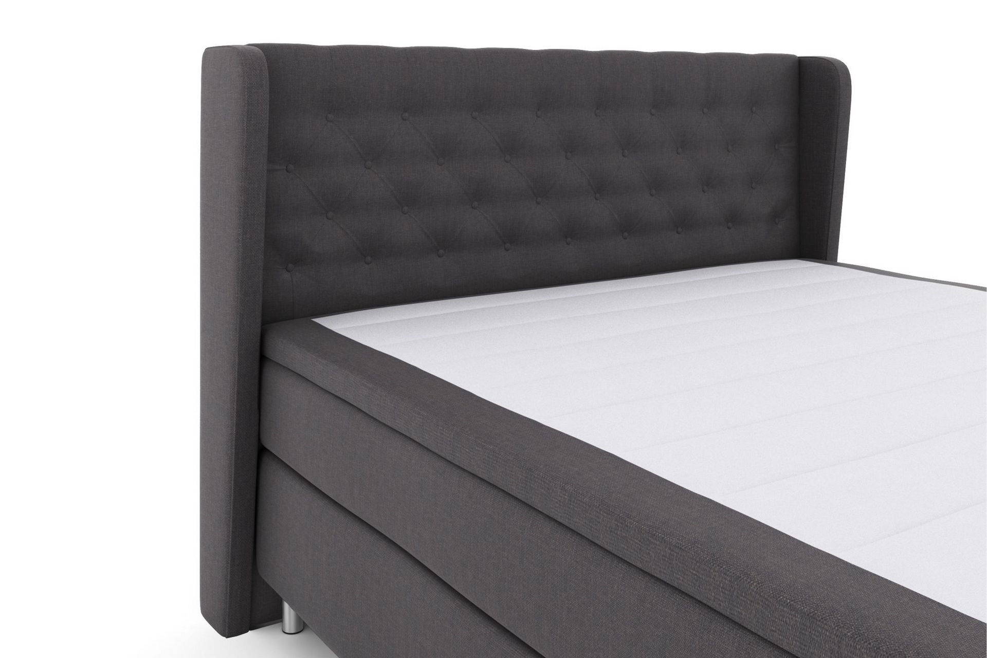 Select No 6 Komplett Sengepakke 180x200 F/M Memory/Pocket - Mørkegrå/Metallben - Møbler - Senger - Komplett sengepakke