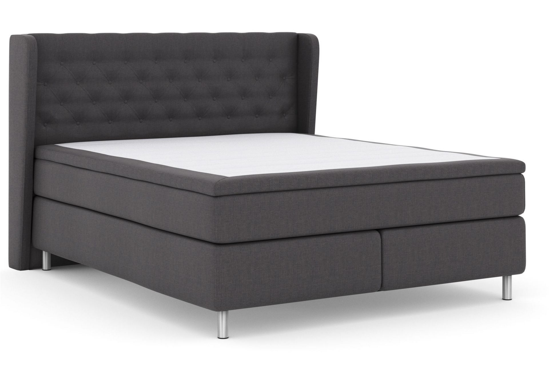 Select No 6 Komplett Sengepakke 180x200 F/M Memory/Pocket - Mørkegrå/Metallben - Møbler - Senger - Komplett sengepakke