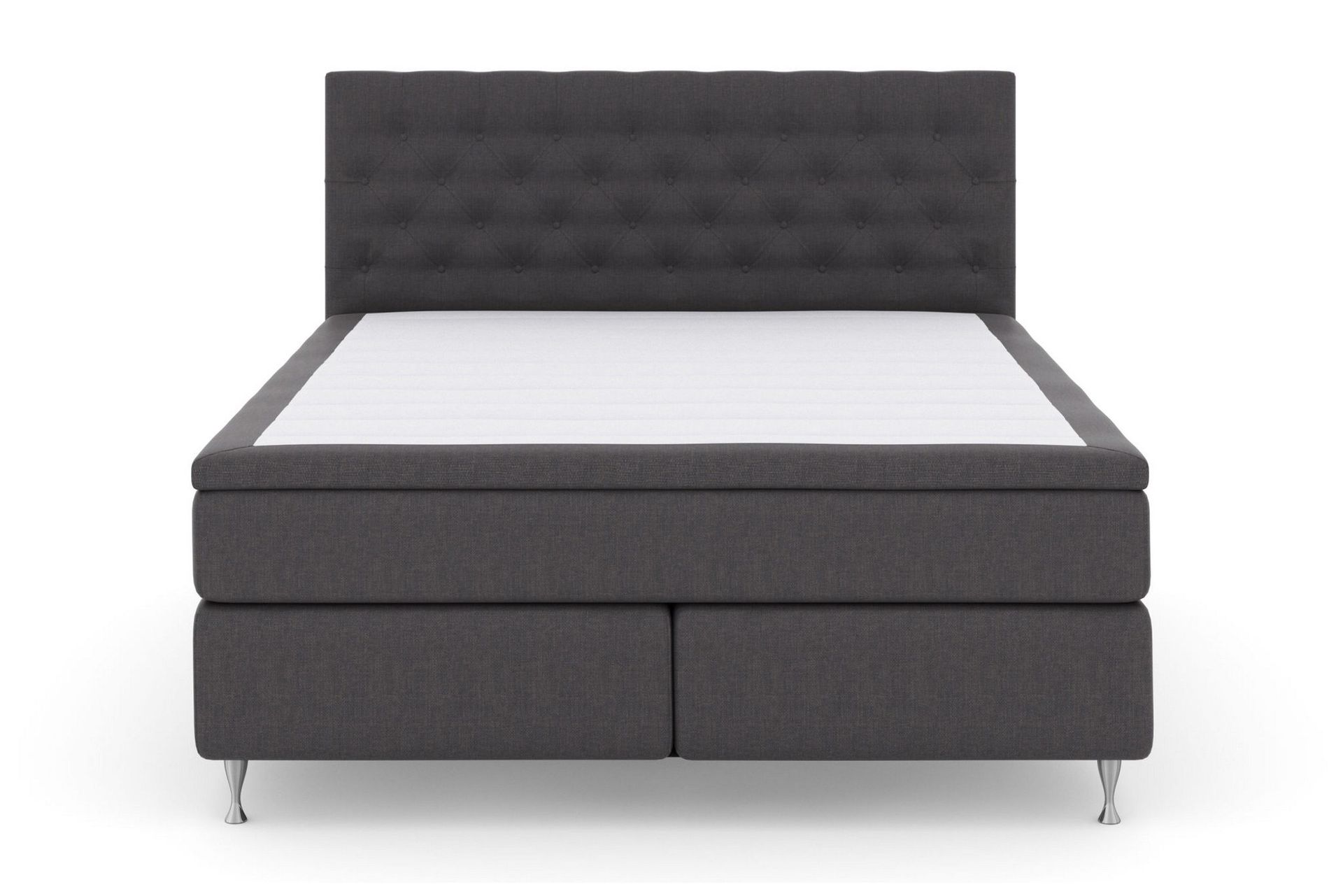 Select No 6 Komplett Sengepakke 180x200 F/M Memory/Pocket - Mørkegrå/Sølvben