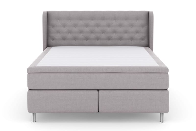 Select No 6 Komplett Sengepakke 180x200 Medium Memory/Pocket - Lysegrå/Metallben - Møbler - Senger - Kontinentalsenger