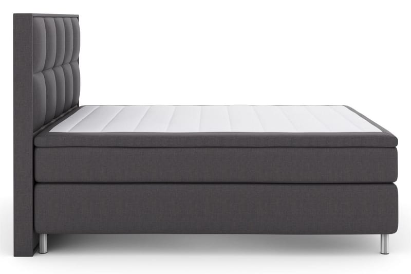 Select No 6 Komplett Sengepakke 180x200 Medium Memory/Pocket, Mørkegrå/Metallben