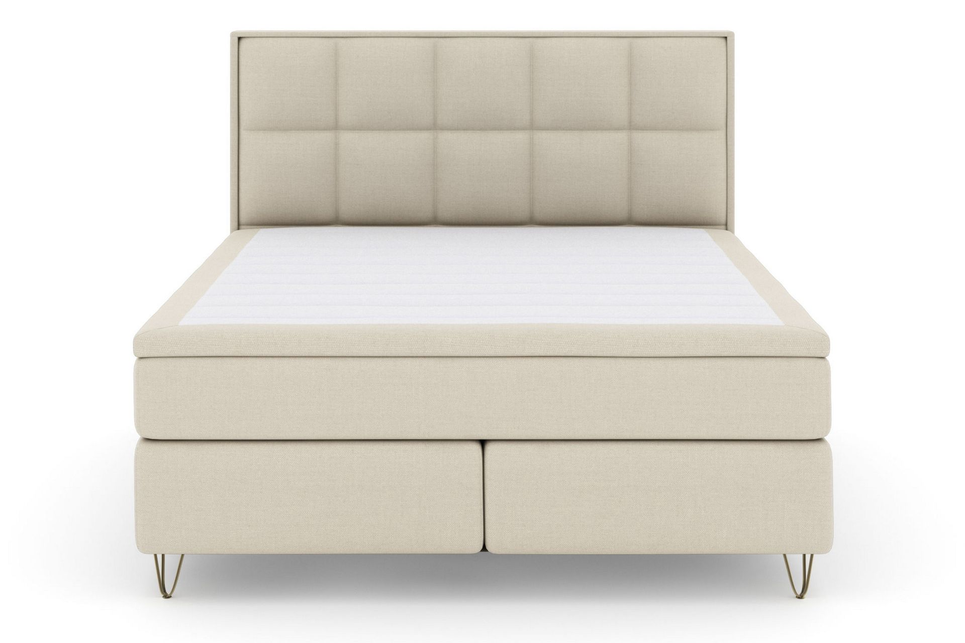 Select No 6 Komplett Sengepakke 180x200 Medium Watergel - Beige/V-formede Metallben - Møbler - Senger - Komplett sengepakke
