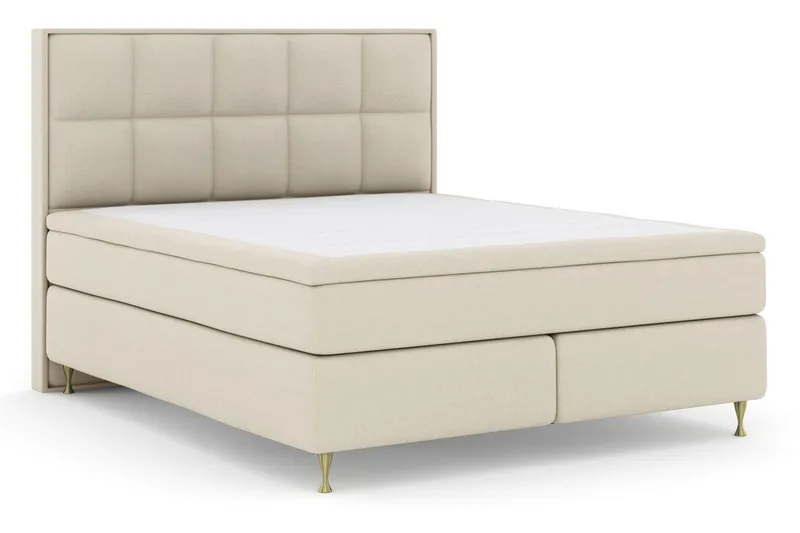 Select No 6 Komplett Sengepakke 210x210 Fast Memory/Pocket - Beige/Gullben - Møbler - Senger - Kontinentalsenger