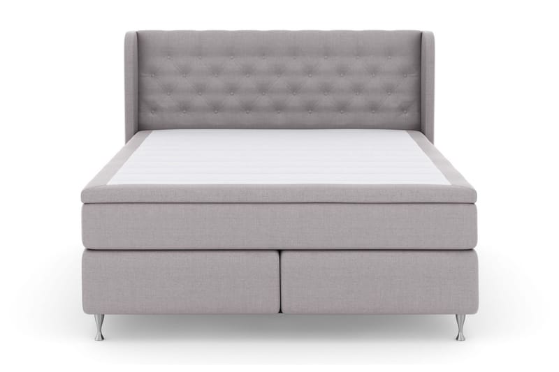 Select No 6 Komplett Sengepakke 210x210 Fast Memory/Pocket - Lysegrå/Sølvben - Møbler - Senger - Kontinentalsenger