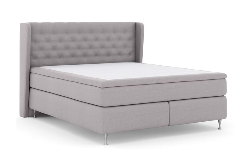 Select No 6 Komplett Sengepakke 210x210 Fast Memory/Pocket - Lysegrå/Sølvben - Møbler - Senger - Kontinentalsenger