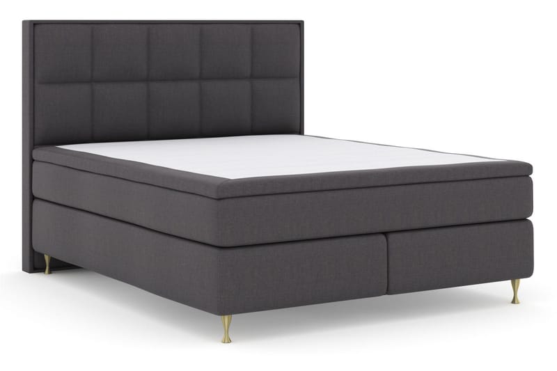 Select No 6 Komplett Sengepakke 210x210 Fast Memory/Pocket - Mørkegrå/Gullben - Møbler - Senger - Kontinentalsenger