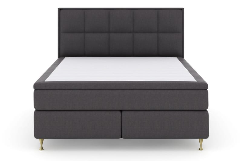 Select No 6 Komplett Sengepakke 210x210 Fast Memory/Pocket - Mørkegrå/Gullben - Møbler - Senger - Kontinentalsenger