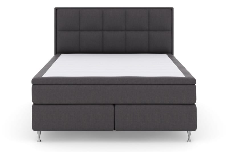 Select No 6 Komplett Sengepakke 210x210 Fast Memory/Pocket, Mørkegrå/Sølvben