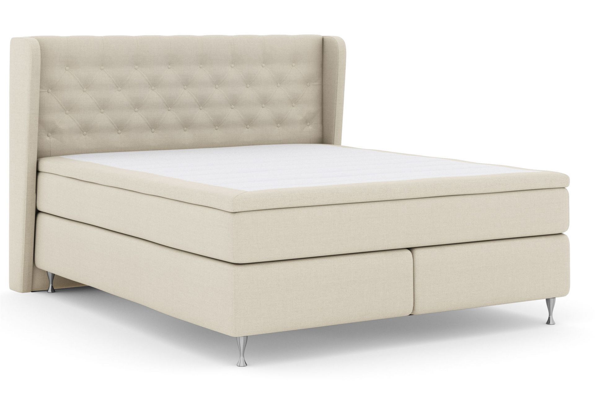 Select No 6 Komplett Sengepakke 210x210 Fast Watergel - Beige/Sølvben - Møbler - Senger - Komplett sengepakke
