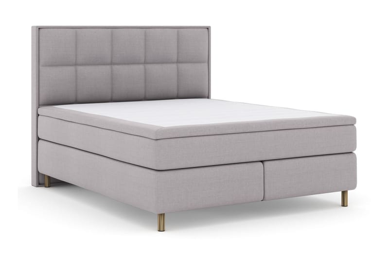 Select No 6 Komplett Sengepakke 210x210 Fast Watergel - Lysegrå/Kopperben - Møbler - Senger - Komplett sengepakke