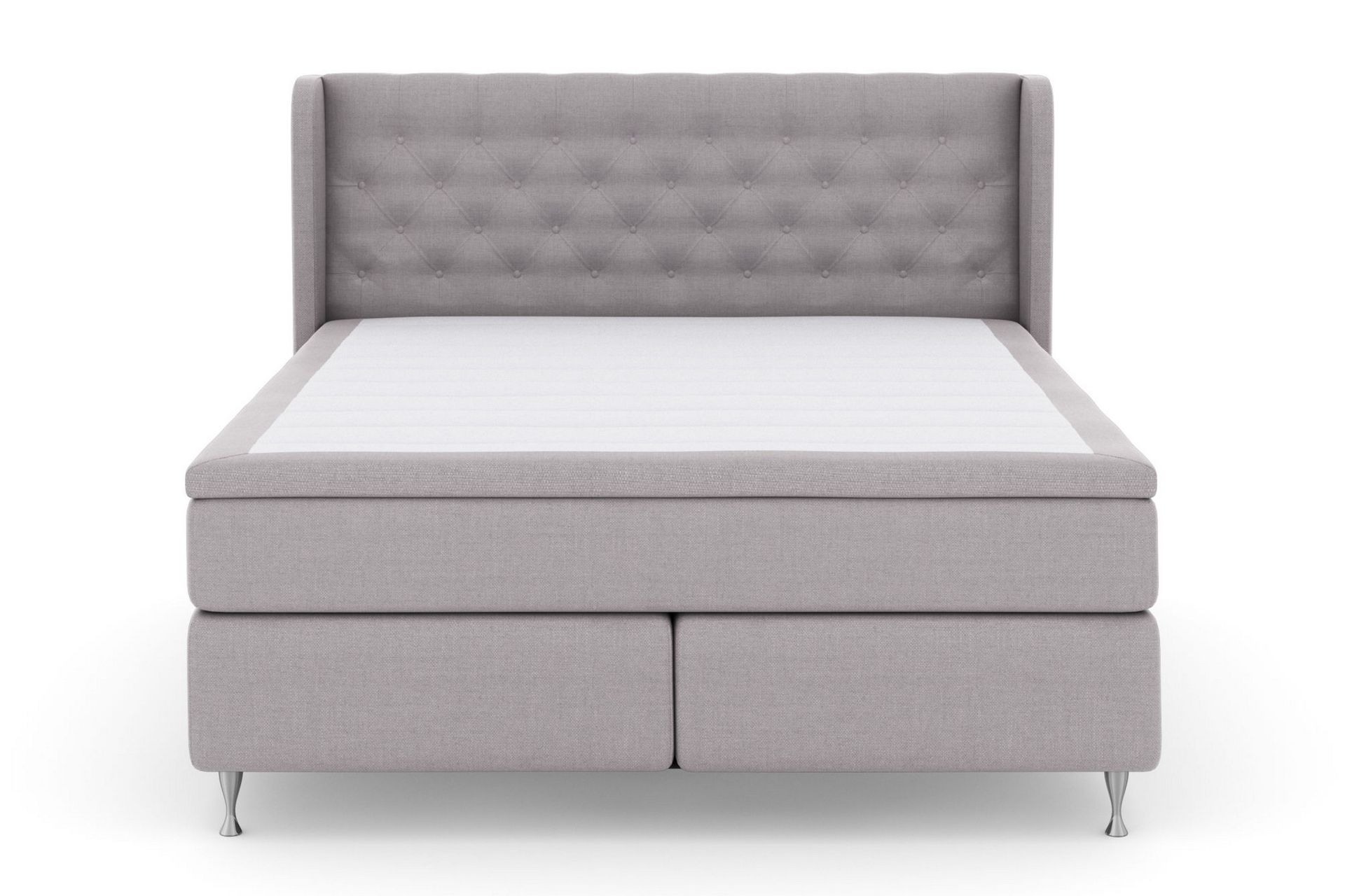 Select No 6 Komplett Sengepakke 210x210 Fast Watergel - Lysegrå/Sølvben - Møbler - Senger - Komplett sengepakke
