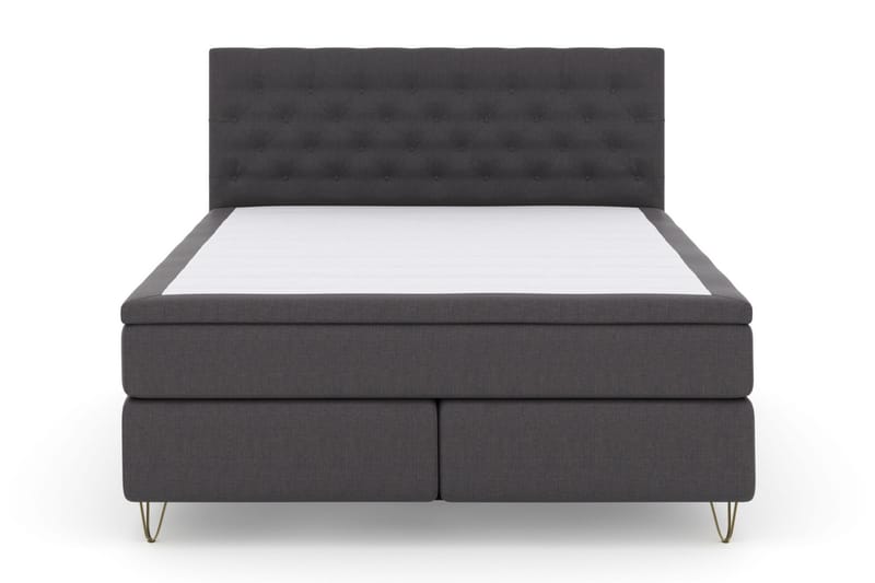 Select No 6 Komplett Sengepakke 210x210 Fast Watergel - Mørkegrå/V-formede Metallben - Møbler - Senger - Komplett sengepakke