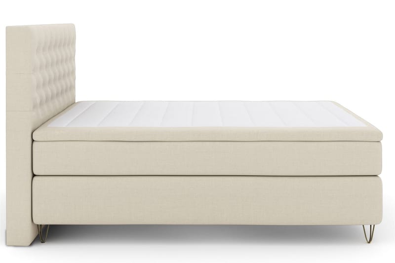 Select No 6 Komplett Sengepakke 210x210 Fast/Medium Watergel - Beige/V-formede Metallben - Komplett sengepakke - Kontinentalsenger - Dobbeltsenger - Familieseng