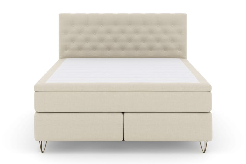 Select No 6 Komplett Sengepakke 210x210 Fast/Medium Watergel - Beige/V-formede Metallben - Komplett sengepakke - Kontinentalsenger - Dobbeltsenger - Familieseng