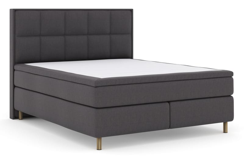 Select No 6 Komplett Sengepakke 210x210 Fast/Medium Watergel - Mørkegrå/Kobberben - Møbler - Senger - Kontinentalsenger