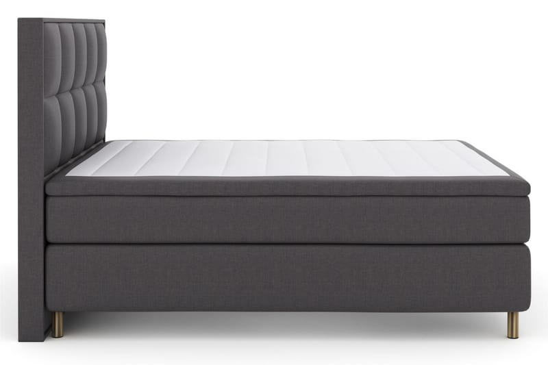 Select No 6 Komplett Sengepakke 210x210 Fast/Medium Watergel, Mørkegrå/Kobberben