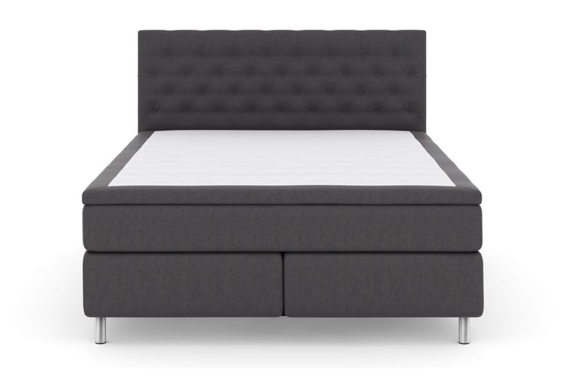 Select No 6 Komplett Sengepakke 210x210 Fast/Medium Watergel, Mørkegrå/Metallben