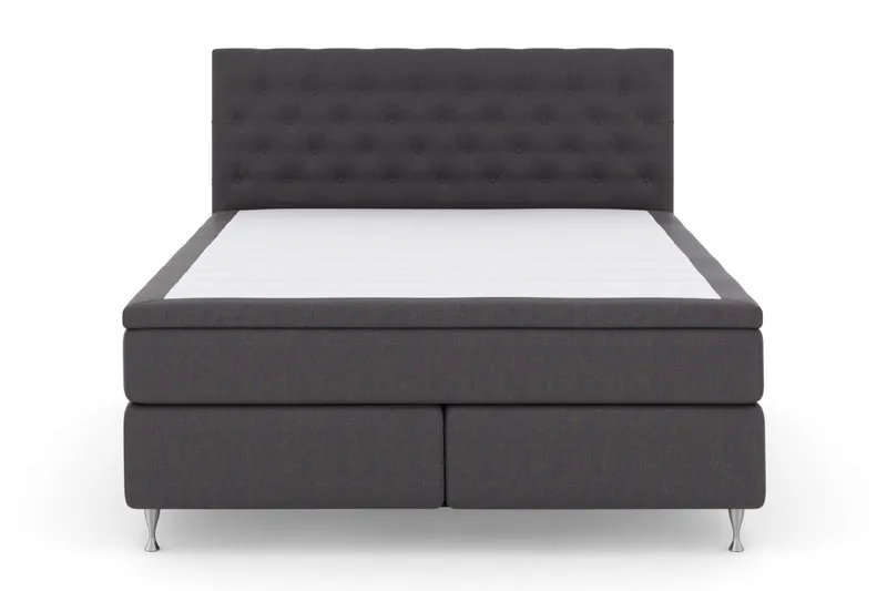 Select No 6 Komplett Sengepakke 210x210 Fast/Medium Watergel - Mørkegrå/Sølvben - Møbler - Senger - Kontinentalsenger